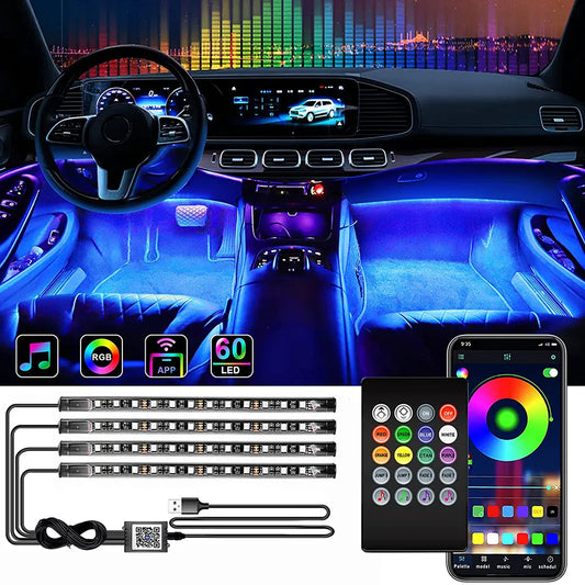 Neon LED Car Interior Strip Light Kit Accessories